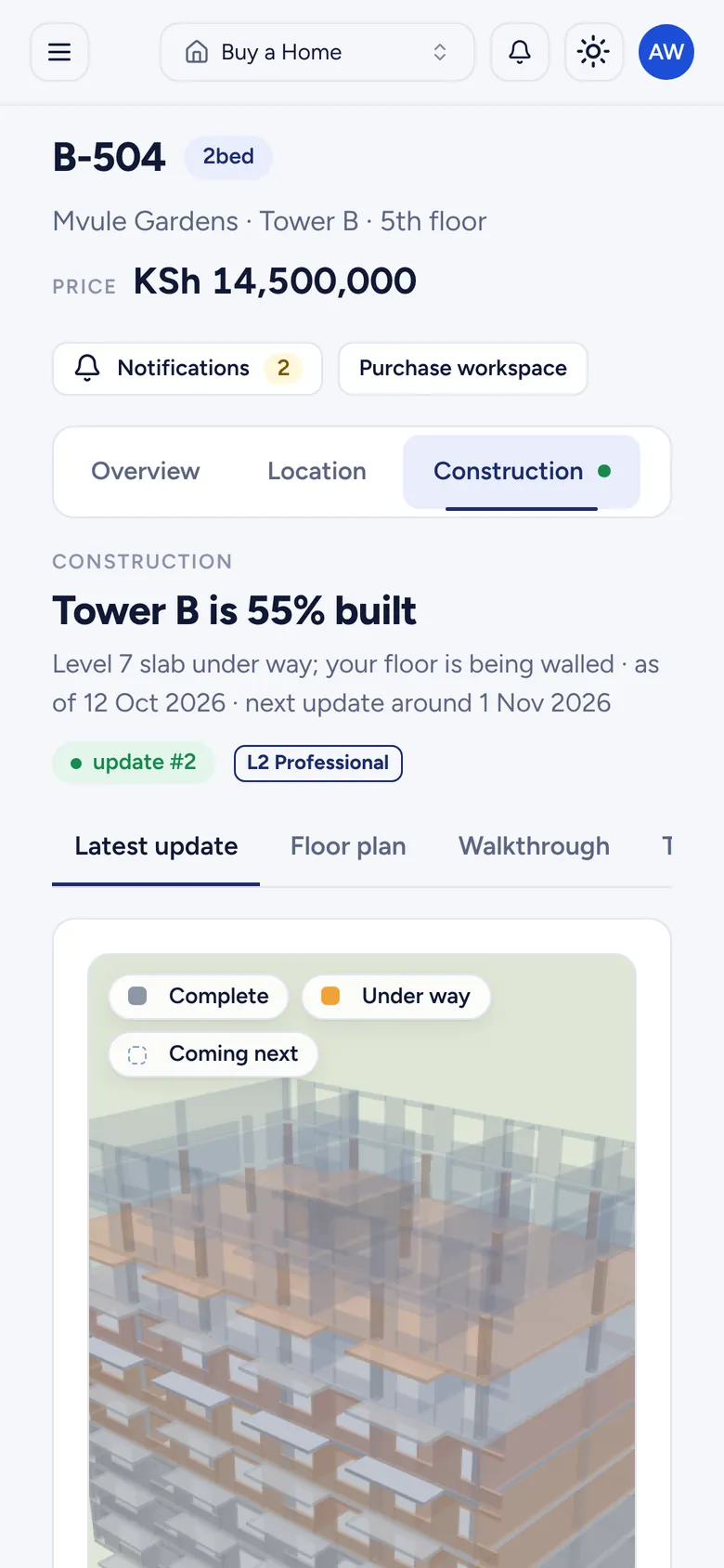 Ask how the project is doing